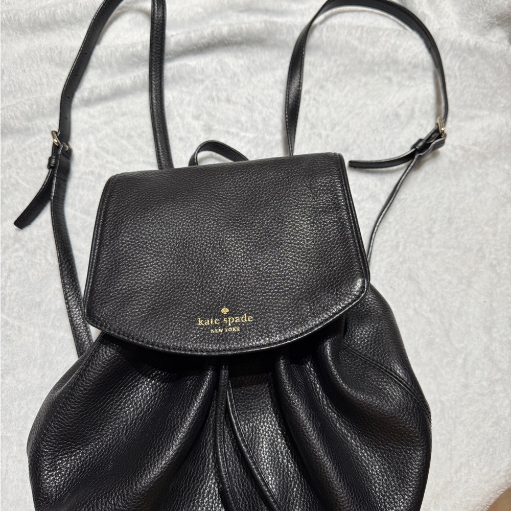 Kate Spade Pebbled Black Backpack